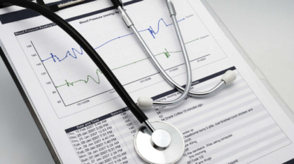 Laudos de exames representando o health analytics